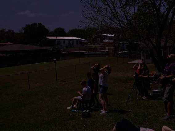 Amee Hennig's Family Watches the Total Solar Eclipse in Granbury, TX