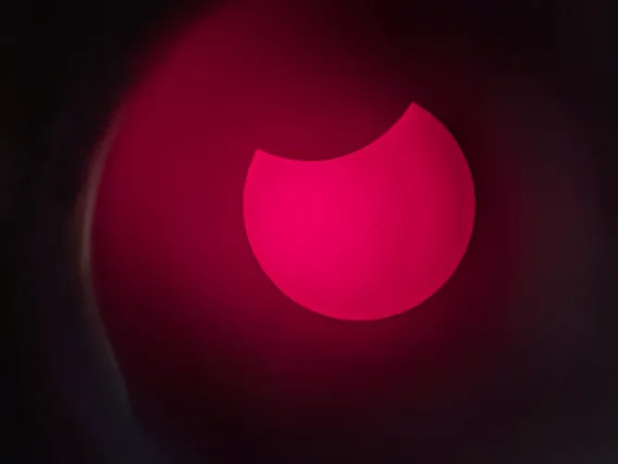 Walter Rahmer's Partial Solar Eclipse Taken through a Solar Telescope with a Hydrogen Alpha Filter