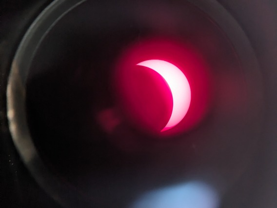 Walter Rahmer's Partial Solar Eclipse Taken through a Solar Telescope with a Hydrogen Alpha Filter