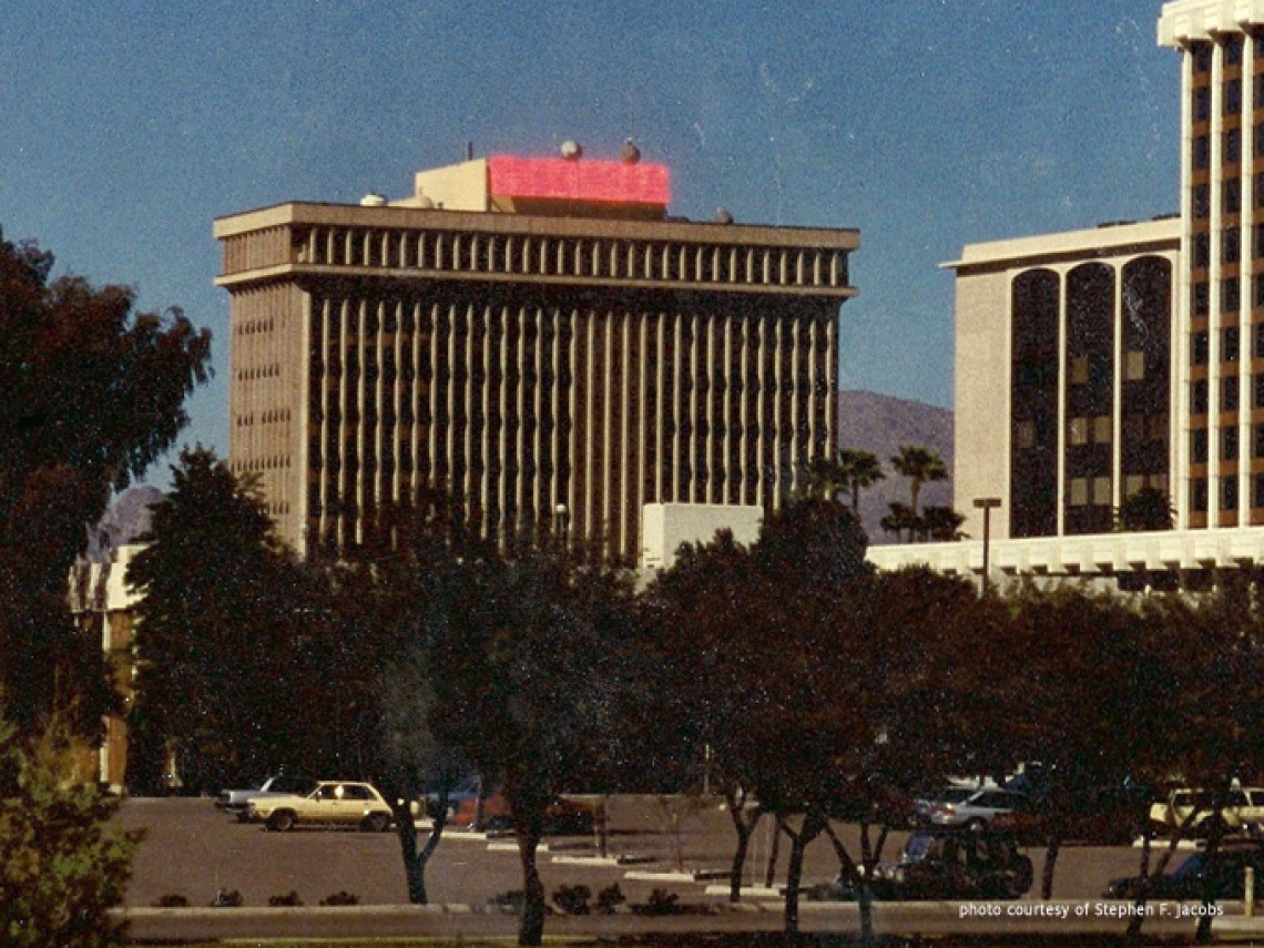 Wavy Gratings Atop Tucson City Hall, El Presidio Park and Entrance of Flandrau Science Center and Planetarium, University of Arizona, 1996 - 1998.