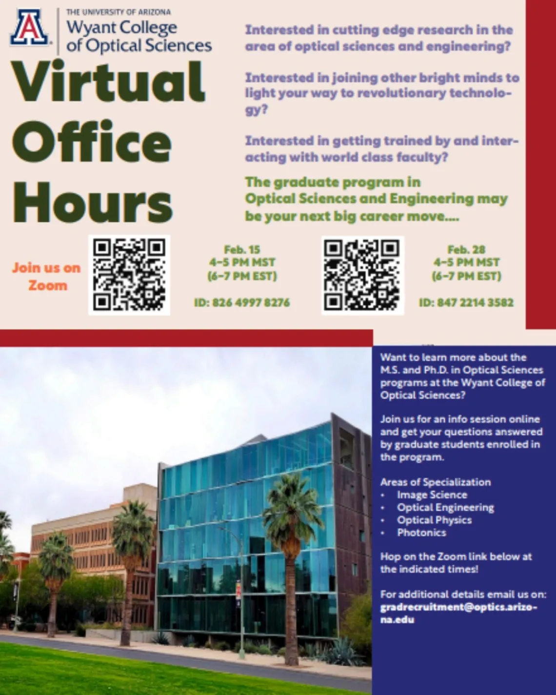 grad recruitment office hours