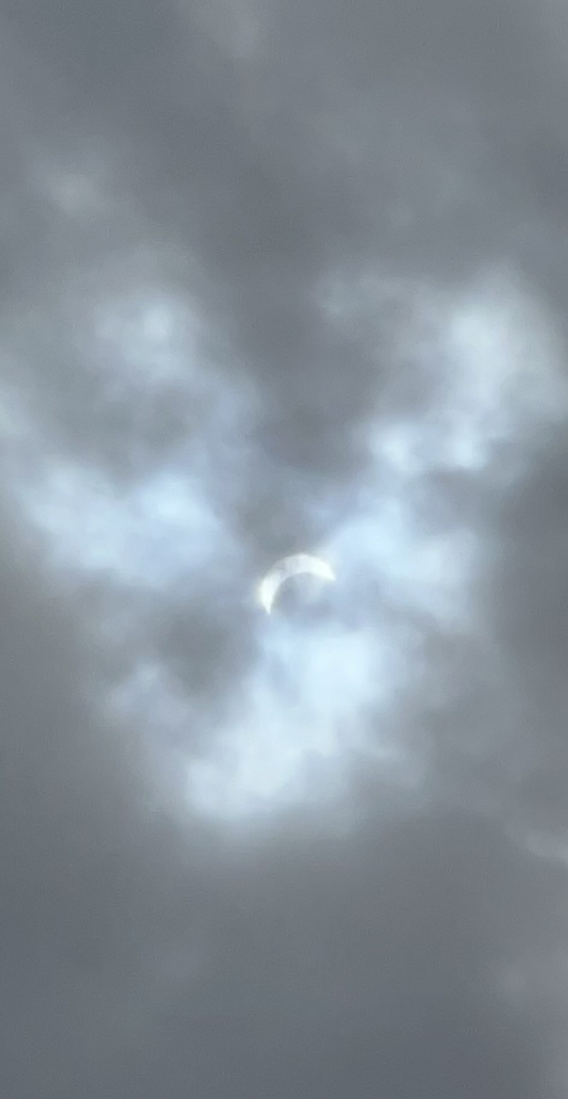 Jannick Rolland-Thompson's view of the solar eclipse in Seneca Falls, NY, Cayuga Lake.
