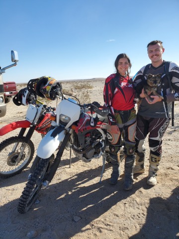 Lauren and Haden mototcycle